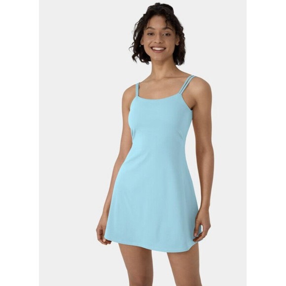HALARA Dresses & Skirts - HALARA Dress Women’s Medium Blue NWT Cloudful Fabric Twisted Exercise Athleisure